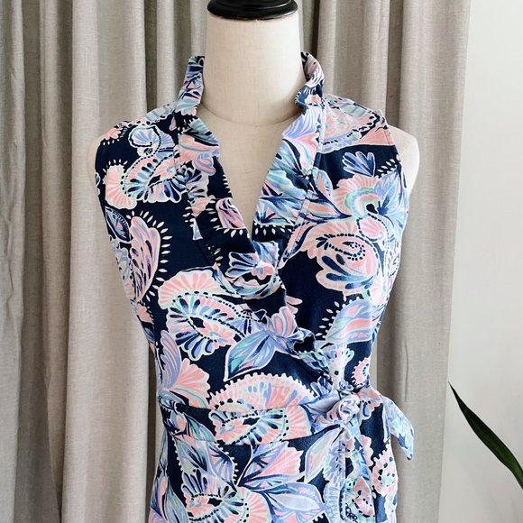 LILLY PULIZTER Romee Wrap Dress Holy Flockamolie Small - Picture 6 of 16
